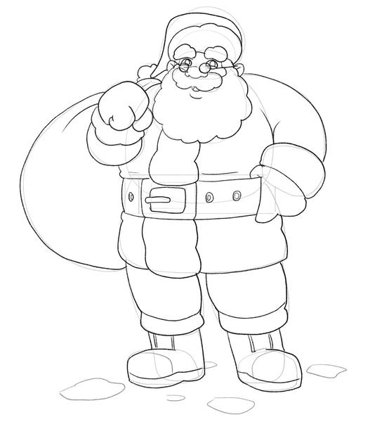 All details are added to the sketch of a Santa.​