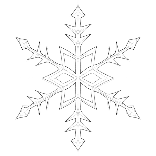 Enriched guidelines to make shading the snowflake easier.​