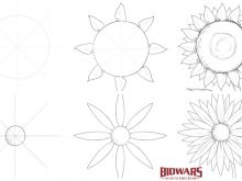 Finished sunflower and daisy drawings. Image used in the “Flower Drawing For Beginners [Sunflowers & Daisies]” blog post.